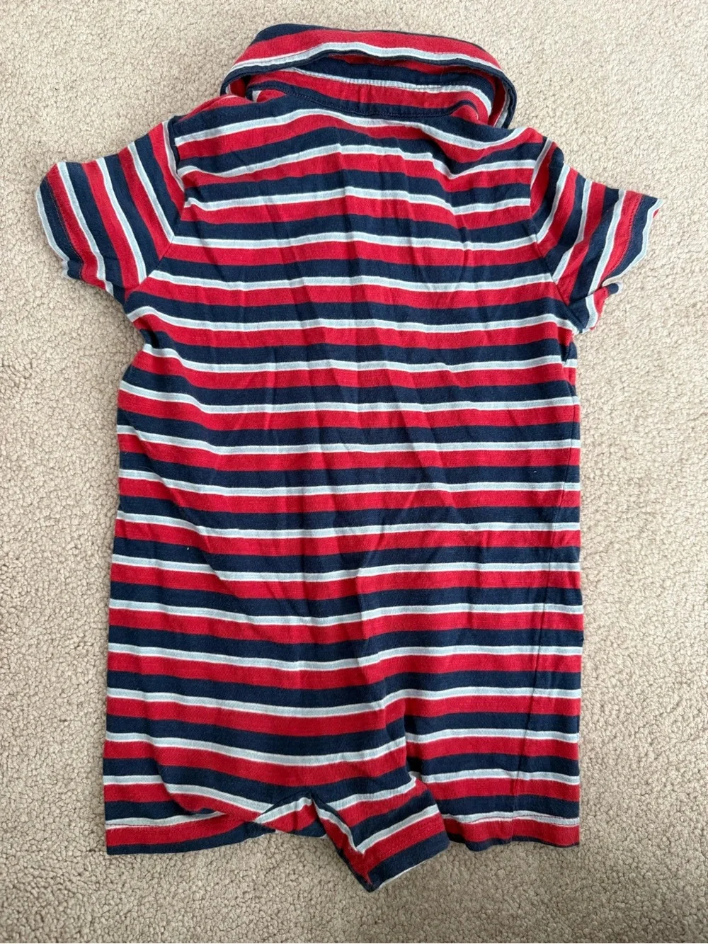 Ralph Lauren Red and Navy Stripe romper- size 18 months